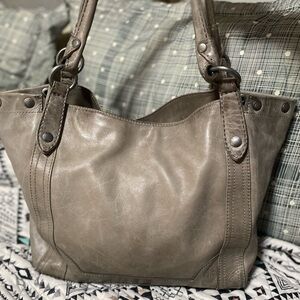 FRYE Melissa Grey leather hobo shoulder bag!